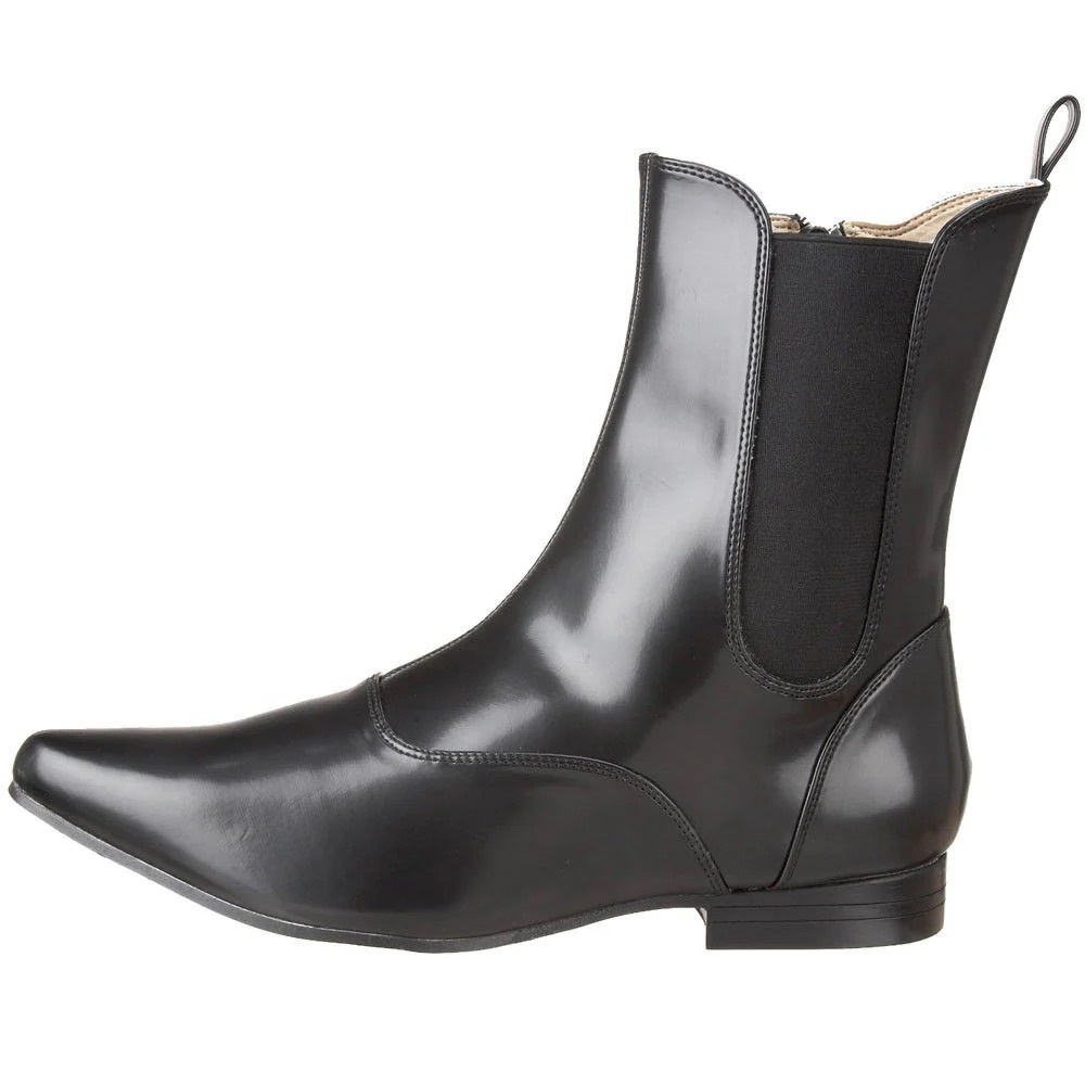 Demonia Winklepicker Black Chelsea Pointed Toe Boots